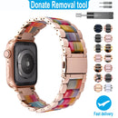 Resin Stainless Steel Strap Watchband for apple watch 5 band 44mm iwatch 42mm Series 5 4 3 2 Wrist Accessories loop 40m bracelet