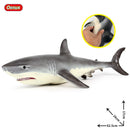 Oenux, animales de la vida marina de gran tamaño, modelo de figuras de acción de gran tiburón blanco suave, juguetes educativos realistas para regalo de niños