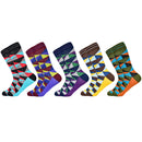 Hot Sale Men Socks 2020 New Colorful Gifts for Men Cotton Mens Socks Geometric Lattice Classic Happy Business Casual  Socks Men
