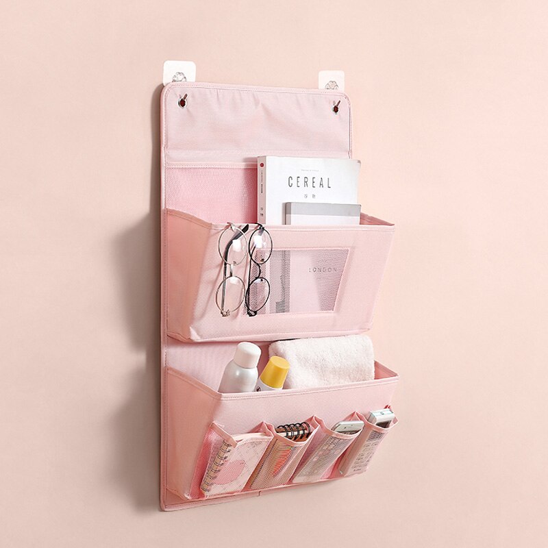 Nordic Aufbewahrungstasche Wandmontierte Tür hinter Oxford-Stoff für Badezimmer-Toilettenartikel Küche Schlafzimmer Kleinigkeiten Spielzeug-Aufbewahrungs-Organizer