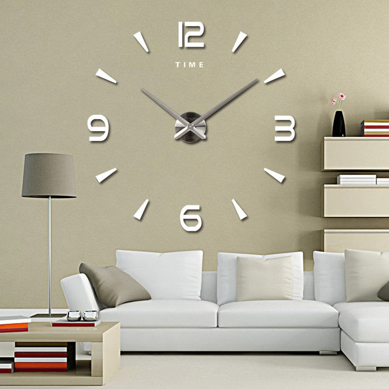 Large Wall Clock Quartz 3D DIY Big Watch Decorative Kitchen Clocks Acrylic Mirror Sticker Oversize Wall Clocks Home Letter Decor