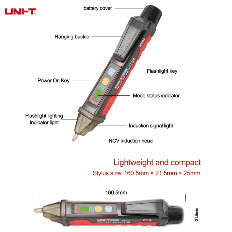 UNI-T  Socket Wall AC Voltage Detector Indicator 24V-1000V Non Contact Volt Current Electric Sensor Test Pen UT12E UT12M