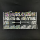 21 Grids Crystals Diamonds Nail Rhinestones Set 3100pcs FlatBack Rhinestones Kit Sparkling Nail Art With 1 Pen For Decorations