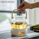 BORREY Ceramic Teapot Warmer Holder Base Tea Warmer Insulation Base Tea Coffee Water Warmer Candle Heating Base Holder Teaware