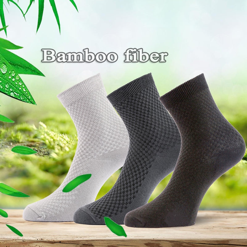 En caja de regalo, 10 pares de calcetines de fibra de bambú para hombre, calcetines largos de compresión transpirables, informales de negocios, para hombre, talla grande 38-47