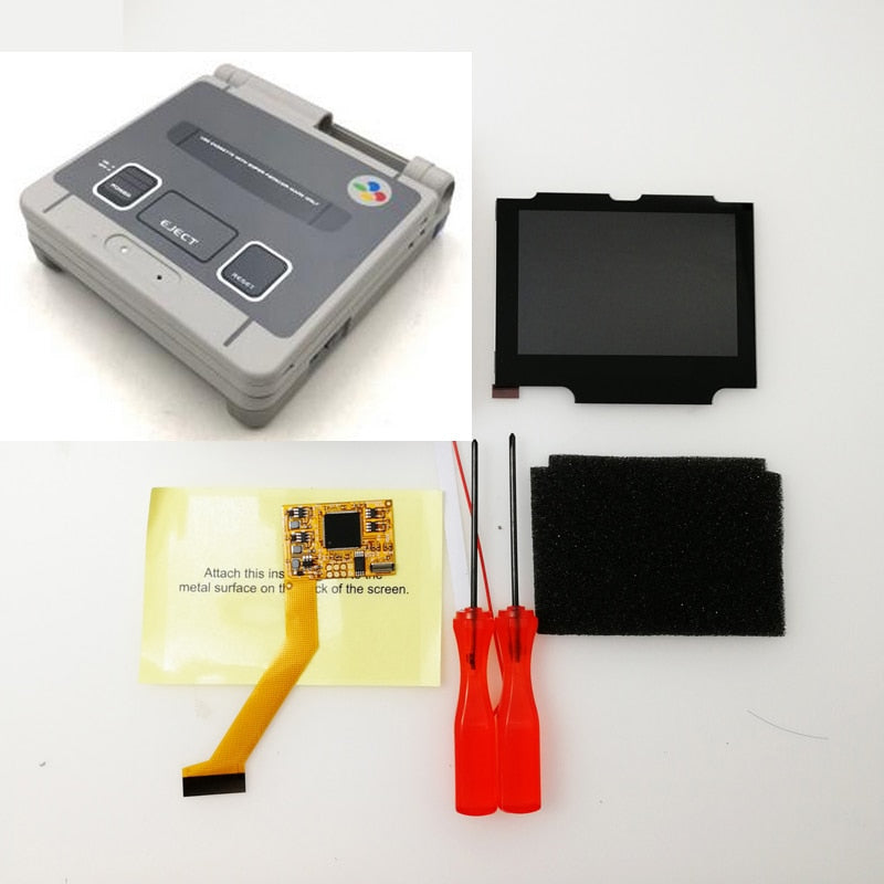Für GBA SP LCD-Bildschirm für Nintend Gameboy Advance GBA SP IPS LCD-Bildschirm mit Hintergrundbeleuchtung, laminiertes Display, LCD-Set mit hoher Helligkeit