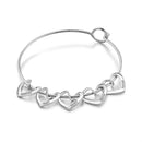 JewelOra, pulseras con abalorios de corazón con grabado personalizado para mujer, brazalete personalizado de acero inoxidable, regalo de joyería DIY para ella