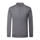 6% Wool 2022 High Quality Designer New Fashion Brand Solid Color Casual Japanese Polo Shirt Men Long Sleeve Tops Mens Clothing