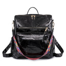 Retro Large Backpack Women PU Leather Rucksack Women&