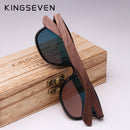 KINGSEVEN Fashion Men Sunglasses Polarized Walnut Wood Mirror UV400 Lens Sun Glasses Women Brand Design Colorful Shades Handmade