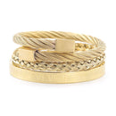 3 unids/set de pulseras y brazaletes con números romanos reales, brazalete rectangular trenzado de acero inoxidable, pulsera de lujo para hombres, joyería para hombres