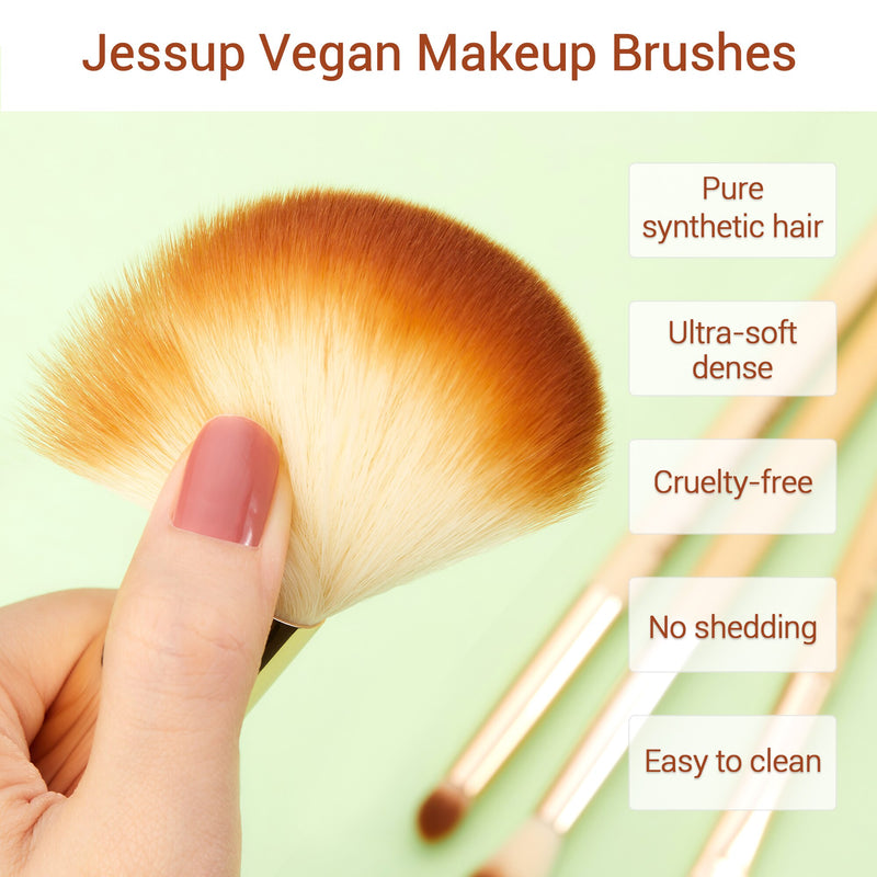 Jessup Bamboo 15-teiliges Beauty Professional Make-up-Pinsel-Set Make-up-Pinsel-Werkzeug-Set Foundation Powder Definer Shader Liner