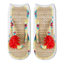 3D Funny Slippers Printed Low Ankle Cotton Socks  Fashion Harajuku  Soft Short Socks Cute Happy Boat Sox for Female