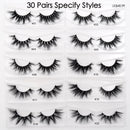 Visofree 30/40/100 Pairs Lashes Bulk Mink Eyelashes 3D Mink False Eyelashes 100% Cruelty-free Dramatic Eyelashes 25mm 5D Lashes