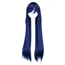 QQXCAIW Long Straight Cosplay Red Black Puprle Pink Blue Sliver Gray Blonde White Oragen Brown 80 Cm Synthetic Hair Wigs