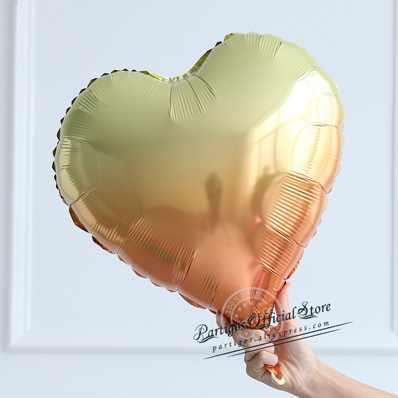 10Pcs 18Inch Multi Rose Gold Heart Foil Balloons Metal Helium Globos Wedding Party Decorations Girl Birthday Engagement Gifts