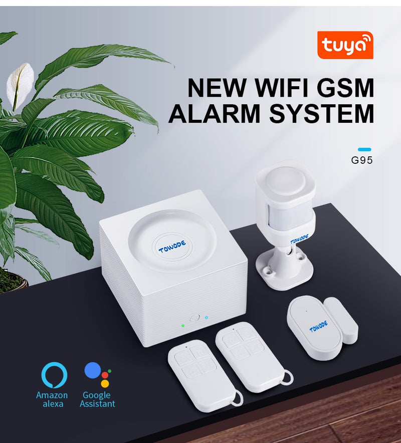 TOWODE DIY Alarm System Home Security WIFI GSM Tuya Phone App Remote Control Wireless Home Protection Motion Detection Alarm Kit