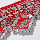 Günstige Dancewear Frauen Praxis Kleidung Dreieck Hüfttuch Bunte Strass verstellbare Passform 300 Goldmünzen Bauchtanz