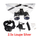 Dental Loupes Dental Magnifier Dental Lab Medical Loupes Magnification Binocular 2.5/3.5x Headlight Headlamp 3W/5W Seperately