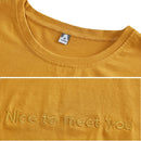 Letter Embroidery 2022 Autumn Cotton T-shirt Spring Women Long Sleeve Casual Red T shirts Fashion O-Neck Blue Yellow Simple Tops