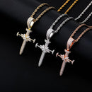TOPGRILLZ Hip Hop Cross Pendant Necklace Micro Pave AAA+ Cubic Zirconia Pendant With Tennis Chain Punk Fashion Jewelry For Gift