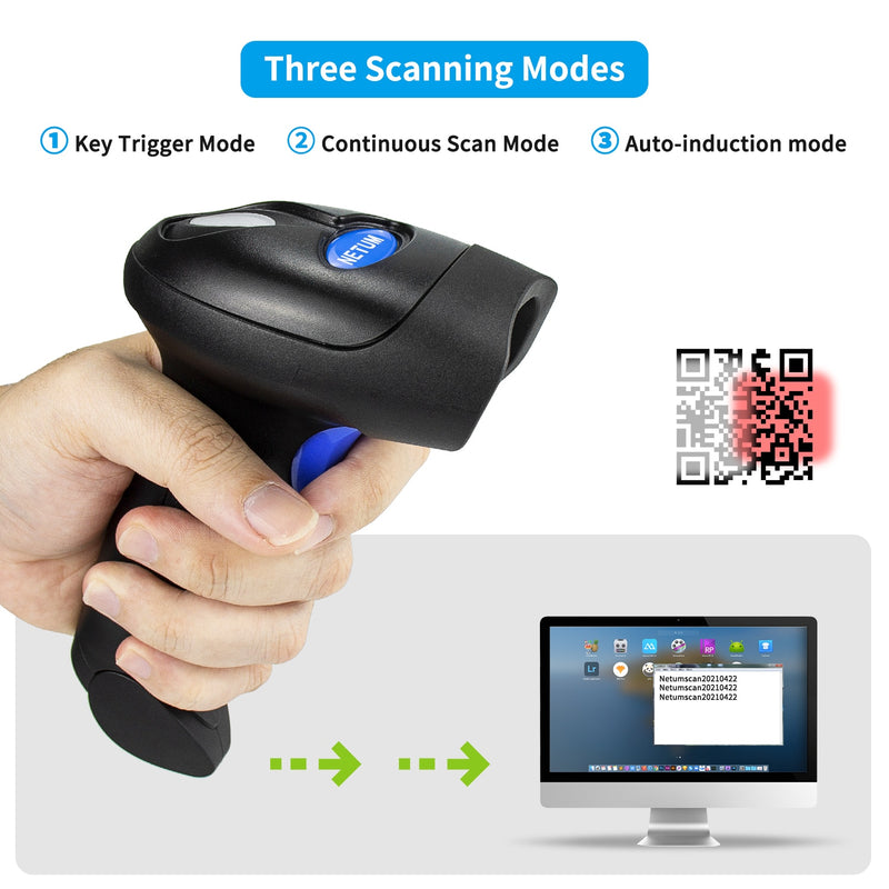 NETUM L8 Wireless 2D Barcode Scanner and L5 Wired 1D/2D QR Bar Code Reader PDF417 for Inventory POS Terminal