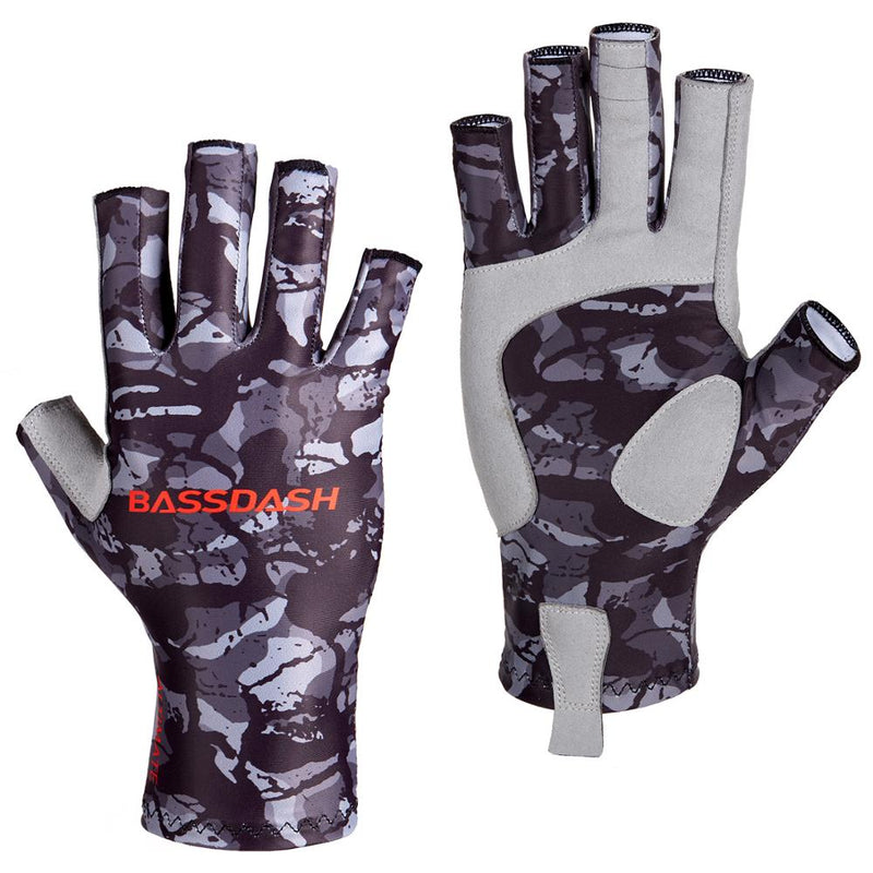 Bassdash ALTIMATE Protección solar Guantes de pesca sin dedos UPF 50+ Guantes UV para hombres y mujeres para kayak Remo Senderismo Ciclismo