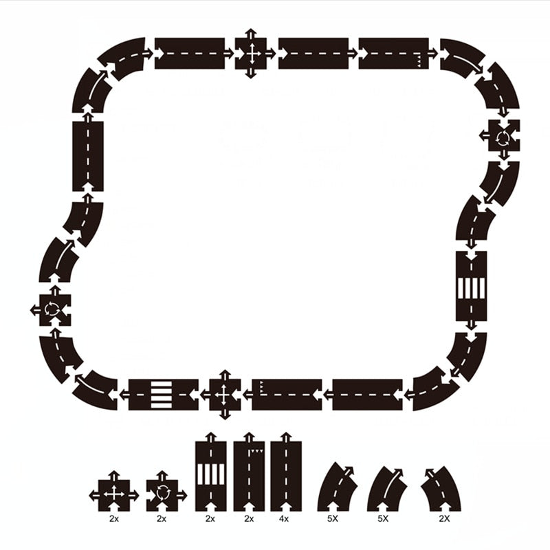 Kids DIY Traffic Roadway Track Puzzle Toys for Children Road Building Motorway Toy Removable Vehicle Cars Track Educational Toys