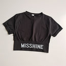 Peeli Short Sleeve Gym Top Sports Shirt Women Yoga Top Fitness Cropped Top Sport Running Active Wear Breathable Workout T-Shirts