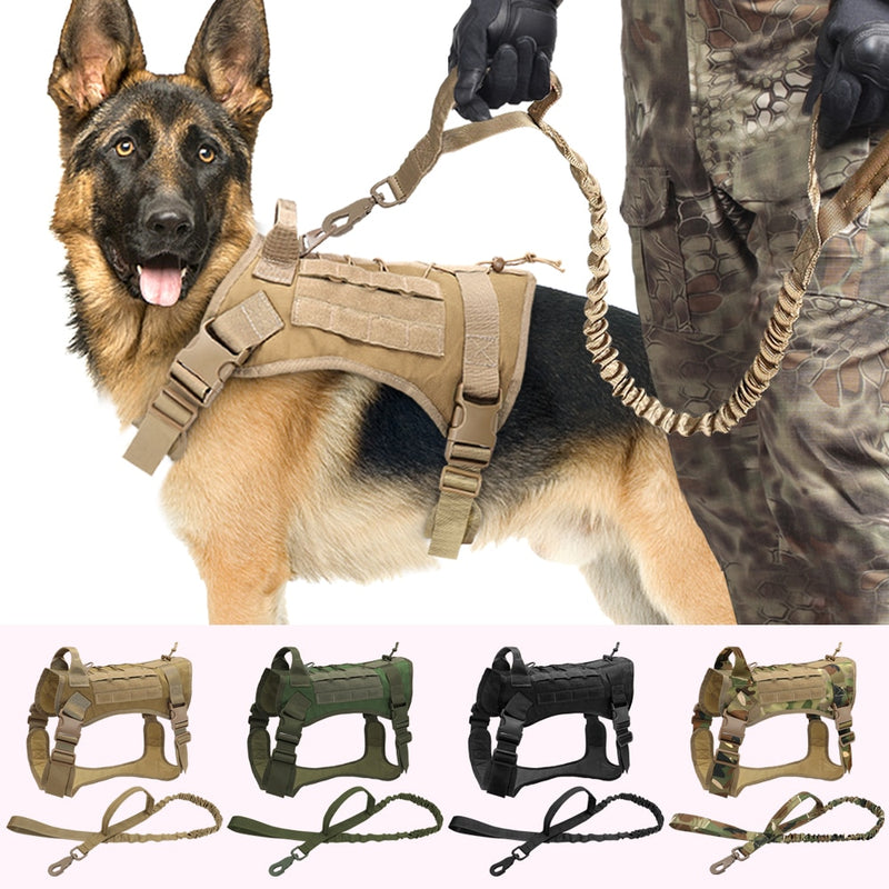 Tactical Dog Harness Weste Military Working Dog Kleidung Harness Leine Set Molle Hundeweste für mittelgroße Hunde Deutscher Schäferhund