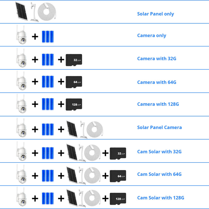 Solar Security Camera WiFi 1080P HD Outdoor Rechargeable Battery Wireless PTZ IP Camera PIR Motion Detection Surveillance CCTV