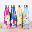 LOGOTIPO Personalizado Unicornio de Dibujos Animados Linda Botella de Agua Termo Botella de Acero Inoxidable Mantener Fría Cola Botella de Bebida Deportiva para Viajes