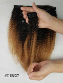 Showcoco Afro Kinky Curly Clip en extensiones de cabello humano HairClip 125 8pcs Clip en extensión de cabello humano real 4c Remy hecho a máquina