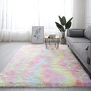 Rainbow Fluffy Rugs Anti-Skid Shaggy Area Rug Dining Room Living Room Mat Bedroom Bedside Plush Carpet Floor Mat Home Decor