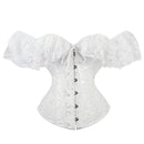 Frauen Halloween Steampunk Korsett Sexy Mieder Langarm Rot Mieder Lace Up Bustier Party Club Hochzeit Tops Plus Größe S-6XL