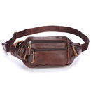 Fashion Men Genuine Leather Fanny Bag for Phone Pouch Male Leather Messenger Bags Brand Fanny Pack Male Travel Waist Bag Men