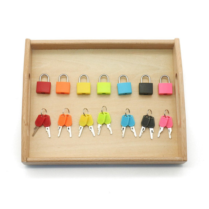 Wooden Montessori Tray Locks Set Educational Sensory Toys For Children Montessori Preschool Sensorial Materials Juguetes ML1344H