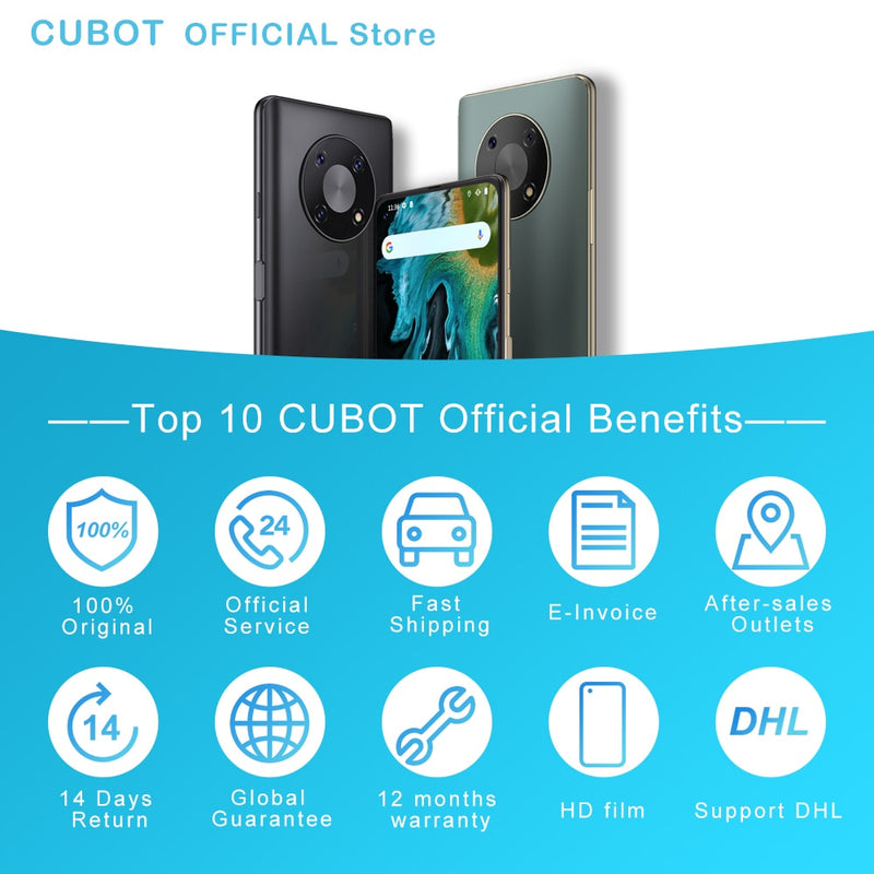Cubot MAX 3 Smartphone 6,95" Ultra Large Full Screen Mini Tablet Handy 48MP Triple Camera 5000mAh Cellular NFC Android 11
