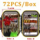 32/50/214PCS Fly Fishing Lure Dry Wet Flies Nymph Streamer Artificial Pesca Bait Lure Carp Trout Pesca Fishing Tackle Fly Box