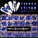 21 Grids Crystals Diamonds Nail Rhinestones Set 3100pcs FlatBack Rhinestones Kit Sparkling Nail Art With 1 Pen For Decorations