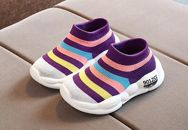 Zapatos de tenis para niños, zapatillas de deporte para niñas, zapatos de arcoíris, calzado de malla para niños, calzado a rayas para niños pequeños, calzado informal SandQ Baby New