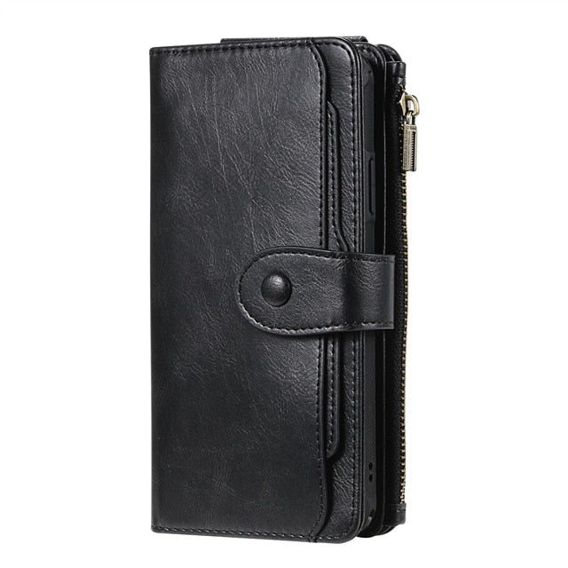 Luxury Leather Flip Case For iPhone 13 12 Mini 11 Pro XS Max XR X 7 8 6 6s Plus SE 2020 2022 Wallet Card Holder Phone Cover