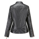 2022 Leather Jacket Women Zippers Spring Autumn Women&