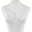 Strass Quaste Körperkette Sexy Strand Gold Silber Farbe Hochzeit Zubehör BH Kreuz Körperkette Schmuck für Frauen