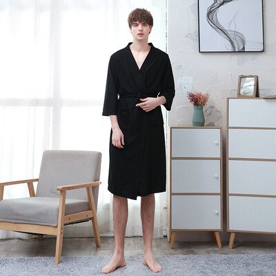 Women Summer 2021 Long Soft  Bath Robe Pajamas Kimono Solid Waffle Bathrobe With Sashes Dressing Gown Sleepwear Female Homewear