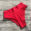 Großhandel Bikini Bottom Hohe Taille Bikini Shorts Tankinis Sporty Panty Solid Candy Farbe Bademode Badeanzug Strand Badehose