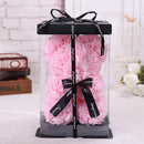 Oso de peluche Diy de 25x16 Cm con caja, flor Artificial de PE, Día de San Valentín para novia, mujer, esposa, regalo de fiesta de Navidad