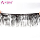 Sweetie Brazilian Deep Wave Bundles With Frontal Closure 100% Human Hair Weave 3 Or 4 Bundles with Ear To Ear Frontal Non-Remy