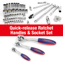 WORKPRO 123PC New Mechanic Tool Set for Car Home Tool Kits Quick Release Ratchet Handle Wrench Socket Set