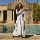 Jastie Bahia Maxi vestido Mujer verano otoño manga larga bordado Vintage vestido largo 2022 Boho playa Hippie Vestidos sueltos Mujer